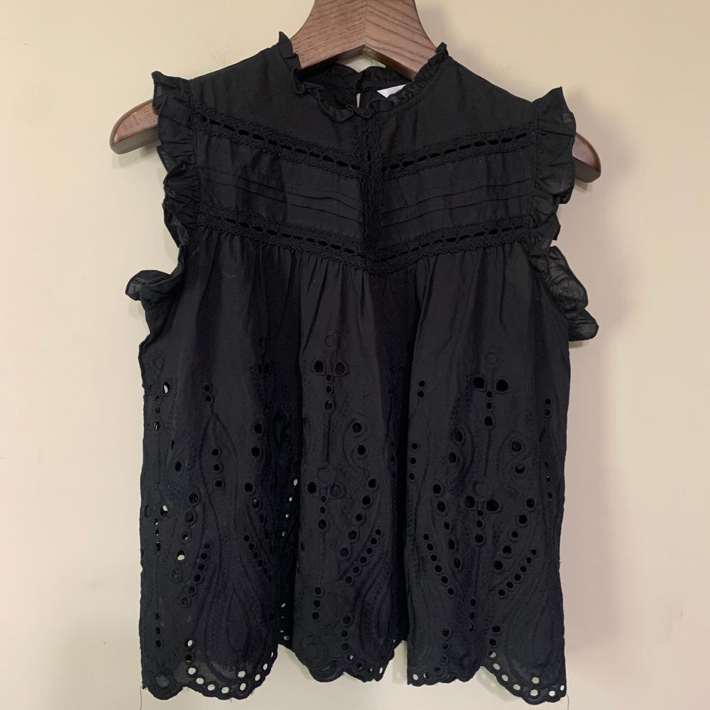 Honey B's Black Eyelet Blouse